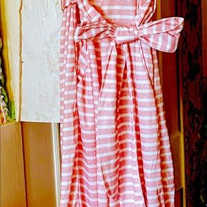 Pink/white striped jumpsuit